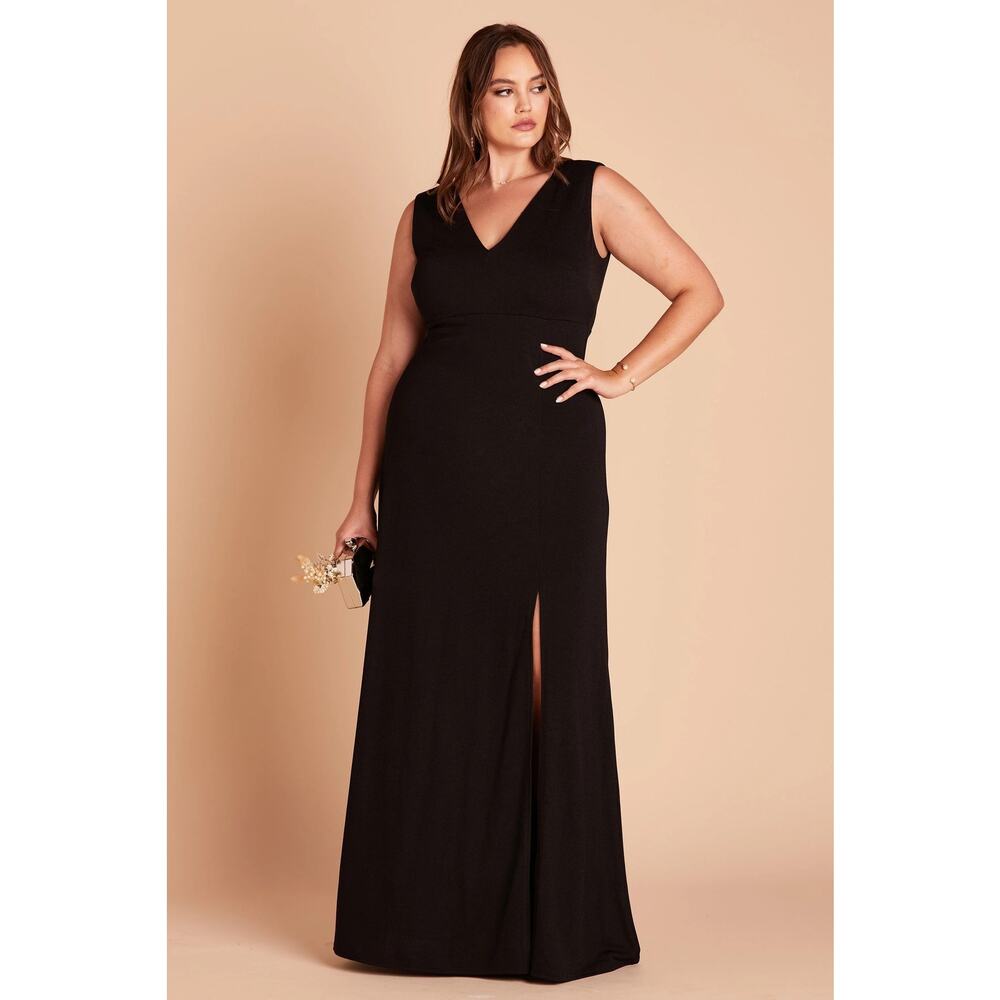 1206 NWT Birdy Grey Shamin Crepe Bridesmaids Dress Black Size XXL